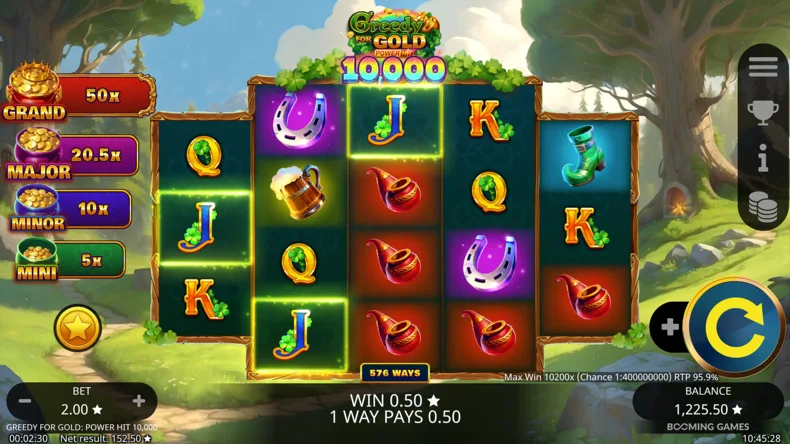 Greedy for Gold Power Hit 10000 Ways Gameplay