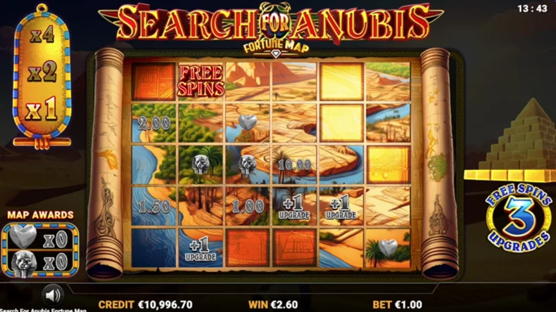 Search for Anubis Fortune Map Pyramid Bonus