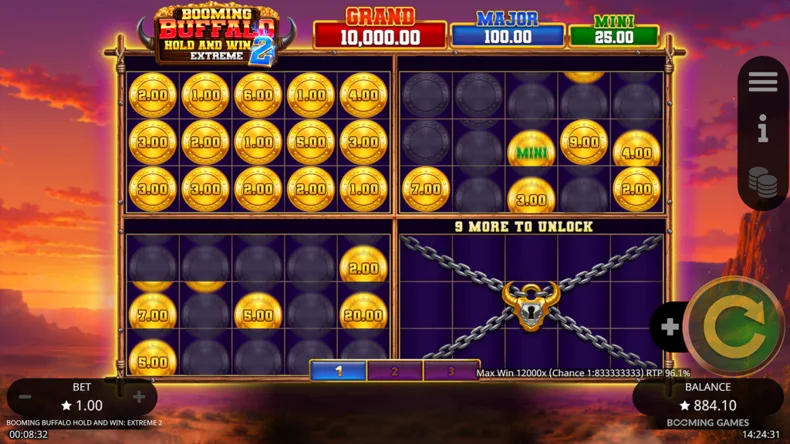 Booming Buffalo Hold and Win Extreme 2 Multi-Grid Hold and Win
