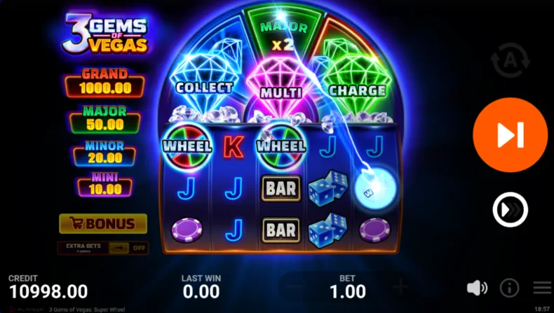 3 Gems of Vegas Super Wheel Feature
